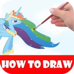 How to draw rainbow ponyy